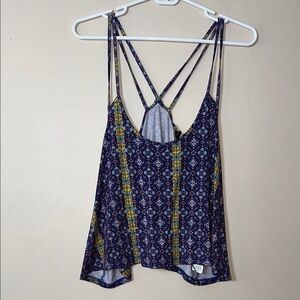 Forever 21 Double Strap Racerback Multicolor Patterned Tank Top Size Large